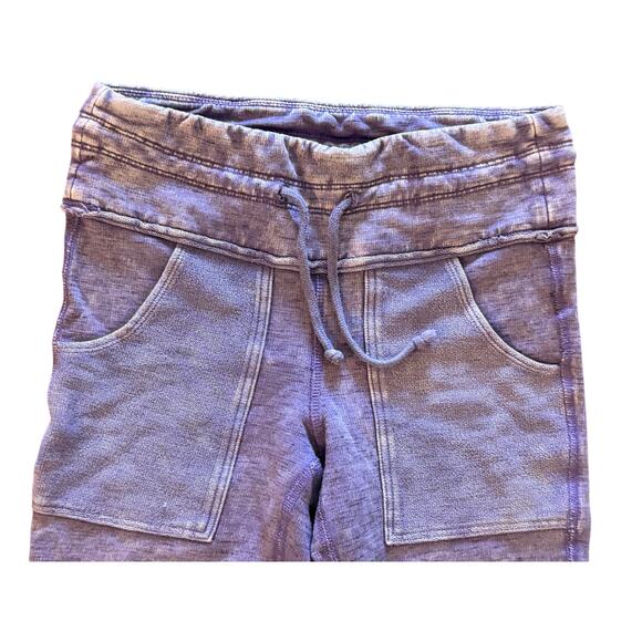 Free people textured jegging leggings blue/purple w drawstring sz XS - Picture 6 of 6